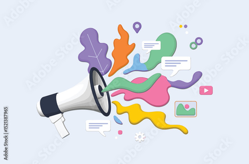  Internet marketing, social media, SEO, advertising, e-commerce, apps Vector