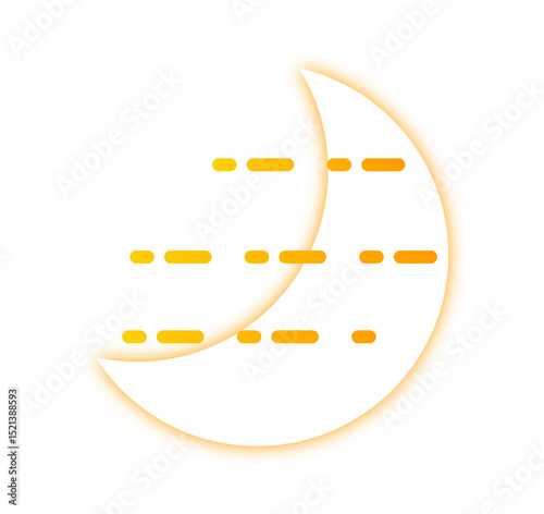 Half Moon isolated with transparent background, vector