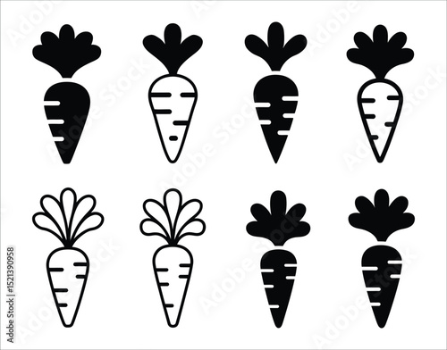 Silhouette Carrot Graphic Set