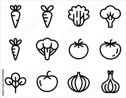 Simple Line Icons – Farm Vegetables