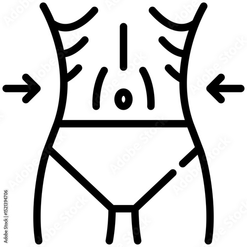 Skinny icon for cancer diagnosis, website, application, printing, document, poster design, etc