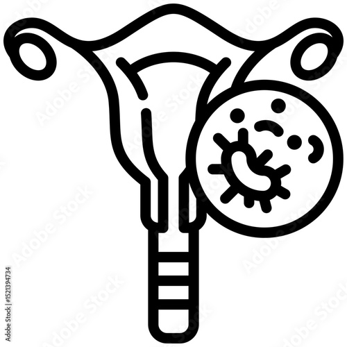 Cervical cancer icon for cancer diagnosis, website, application, printing, document, poster design, etc