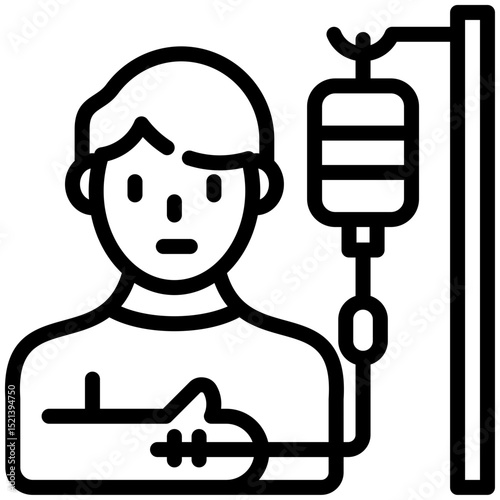 Chemotherapy icon for cancer diagnosis, website, application, printing, document, poster design, etc