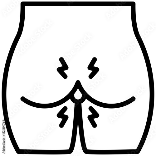 Hemorrhoid icon for cancer diagnosis, website, application, printing, document, poster design, etc