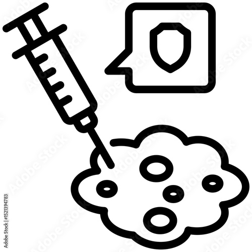 Immunotherapy icon for cancer diagnosis, website, application, printing, document, poster design, etc