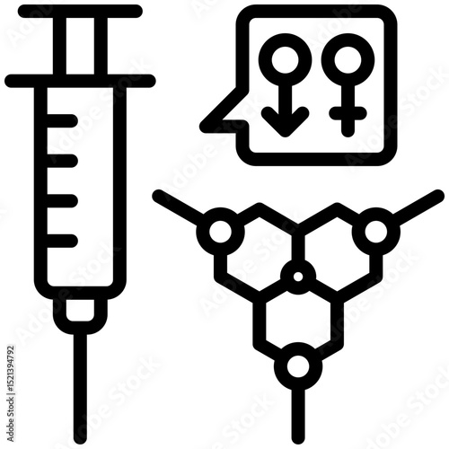 Hormone therapy icon for cancer diagnosis, website, application, printing, document, poster design, etc