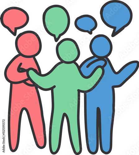 Dialogue Dynamics Colorful Conversations Art. Ideal representation for spaces dedicated to collaboration, learning, and social engagement, highlighting the diversity of voices and perspectives