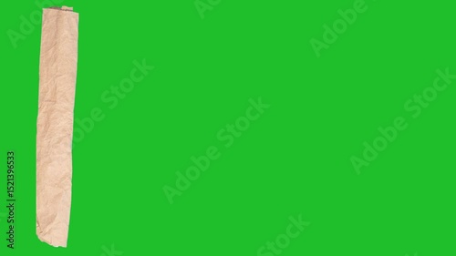 Ripped Craft-Paper Crumple Transition. Hand-torn kraft paper crumples then rips away in textured stop-motion, revealing clean alpha beneath.