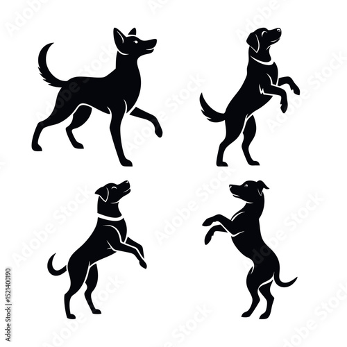 Elegant Dog Silhouettes A Collection of Canine Poses