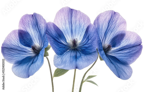 Blue butterfly pea flower isolated on transparent background. PNG.