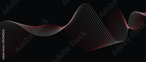 Abstract wave lines in color gradient on minimalist background. Futuristic and dynamic look, perfect for tech, digital, and modern design projects.