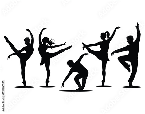 Dance Lifestyle Silhouettes – Vector Set