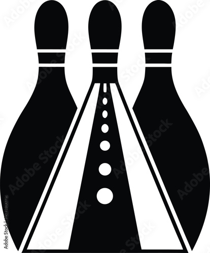 Bowling Alley Lane Oil Pattern Diagram Vector Silhouette illustration