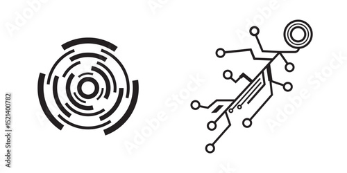 Abstract Technology Circular Circuits Design Network System