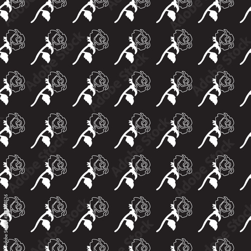 Monochrome Botanical Rose Floral Gothic Pattern can be use for background, template, and apparel design