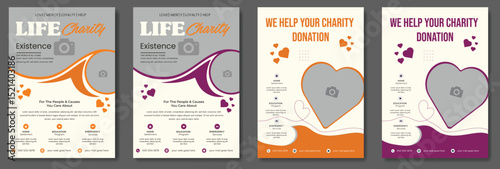kids charity flyer design donation social banner poster template