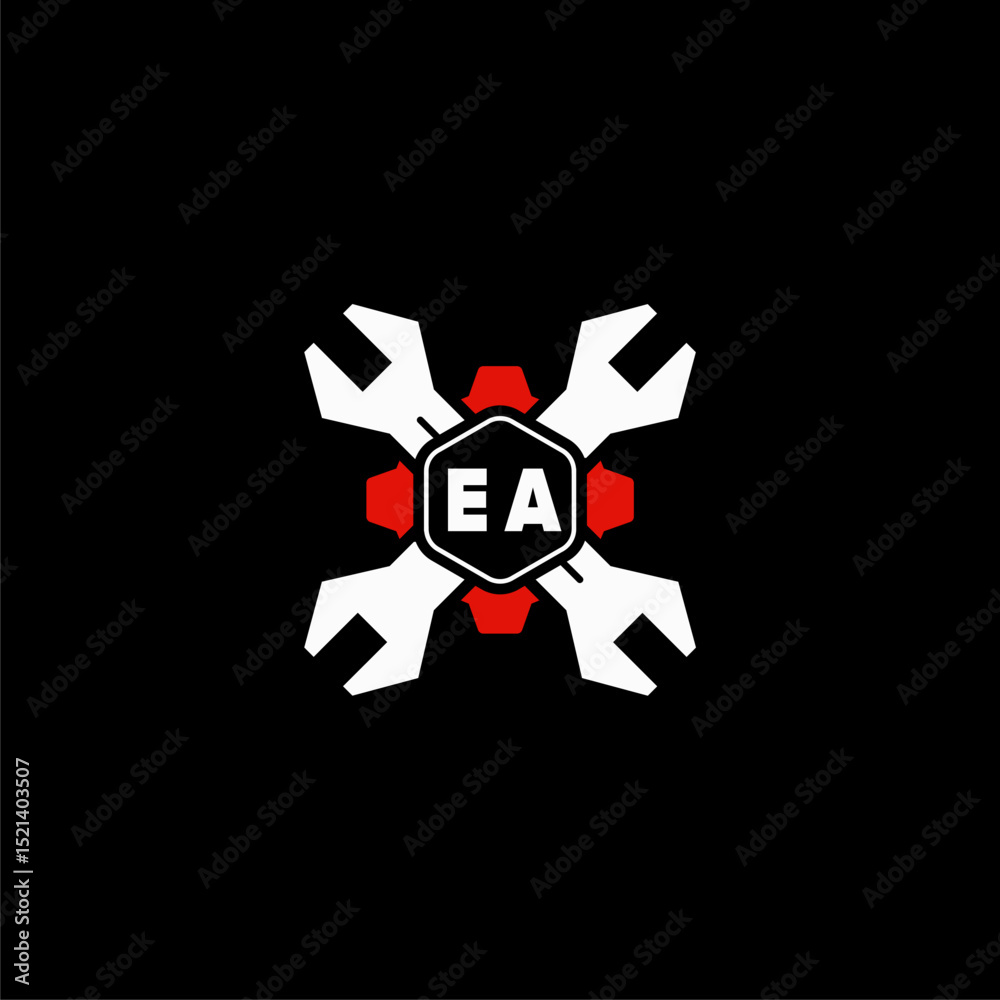 Fototapeta premium EA Initials Vektor Stok Otomotif Logo Design