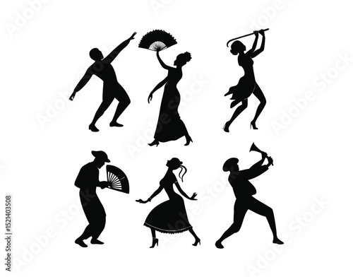 Silhouettes of Men and Women Dancing – Bundle