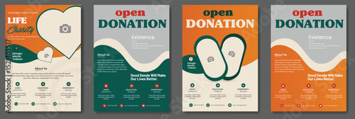 kids charity flyer design donation social banner poster template