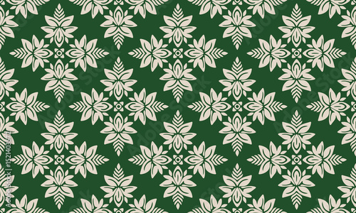 Ethnic abstract ikat floral patterns background.Antique Damask tribal embroidery with Aztec style.Geometric flower folklore ornaments.Indian or other Asian-inspired.Design for carpet, wallpaper, cloth