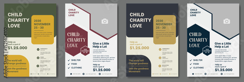 Humanitarian Charity flyer, social media and story bundle set template