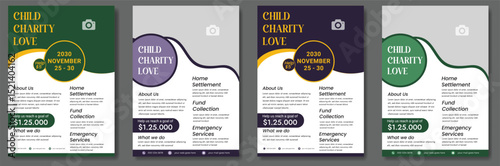 Humanitarian Charity flyer, social media and story bundle set template