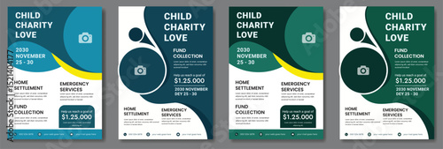 Humanitarian Charity flyer, social media and story bundle set template