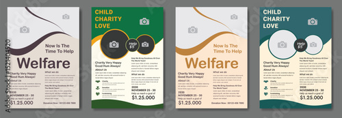 Humanitarian Charity flyer, social media and story bundle set template