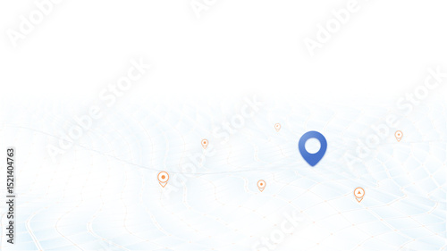 Locator position point. GPS tracking system to navigate around the city landmarks. Detailed city street map with directions to different locations. Vector illustration