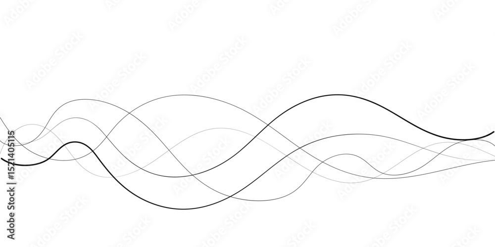 Technology abstract lines on white background. Undulate Grey Wave Swirl, frequency sound wave, twisted curve lines with blend effect Technology abstract lines on white background. Undulate Grey Wave Swirl, frequency sound wave, twisted curve lines with blend effect