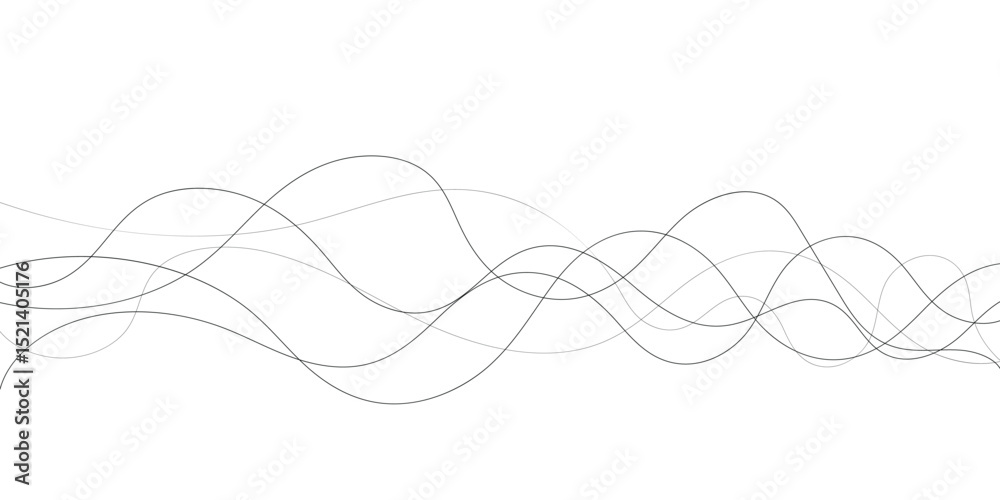 Technology abstract lines on white background. Undulate Grey Wave Swirl, frequency sound wave, twisted curve lines with blend effect Technology abstract lines on white background. Undulate Grey Wave Swirl, frequency sound wave, twisted curve lines with blend effect