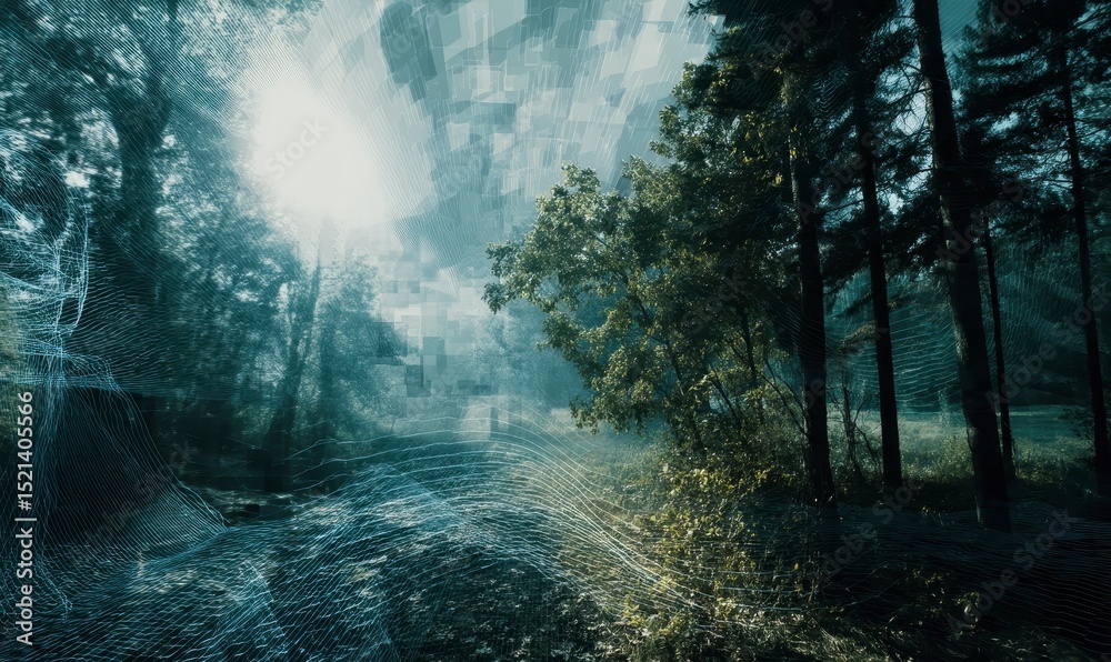 Obraz premium Mystical Forest Landscape View