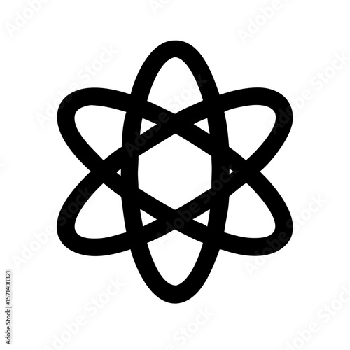 Atom Symbol Vector Icon | Science & Technology Logo Element | Minimalist Atomic Emblem for Apps, Branding