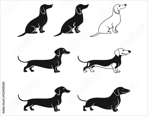 Dachshund Dog in Profile — Clean Silhouette Vector