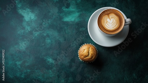 Enjoying coffee and muffin on a table