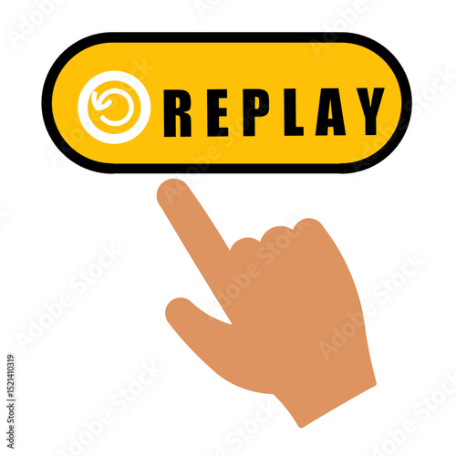 hand and replay button