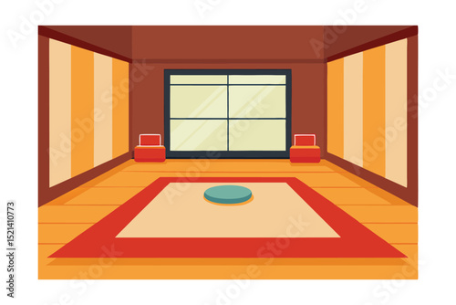 interior of a room with a window