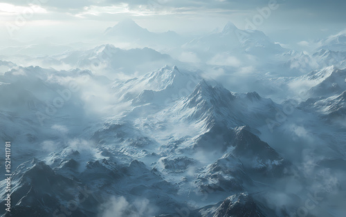 Majestic Snow-capped Mountain Range photo