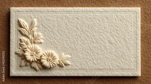Off-White Embossed Floral Certificate Background