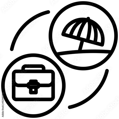 Vacation icon for digital nomad, website, application, printing, document, poster design, etc