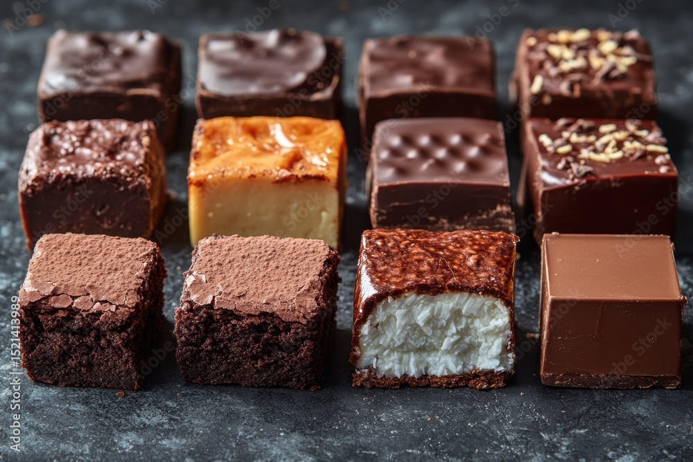 Chocolate and one piece of cake on a table food background Chocolate and one piece of cake on a table food background