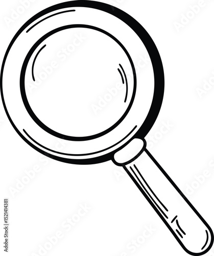 Search Continuous One Art Silhouette Vector ,vector magnifying glass, discovery, marker, minify, iconic, observe, inspect