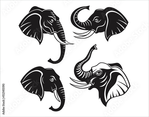 Angry Elephant Head Clipart Collection