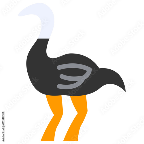 ostrich flat icon