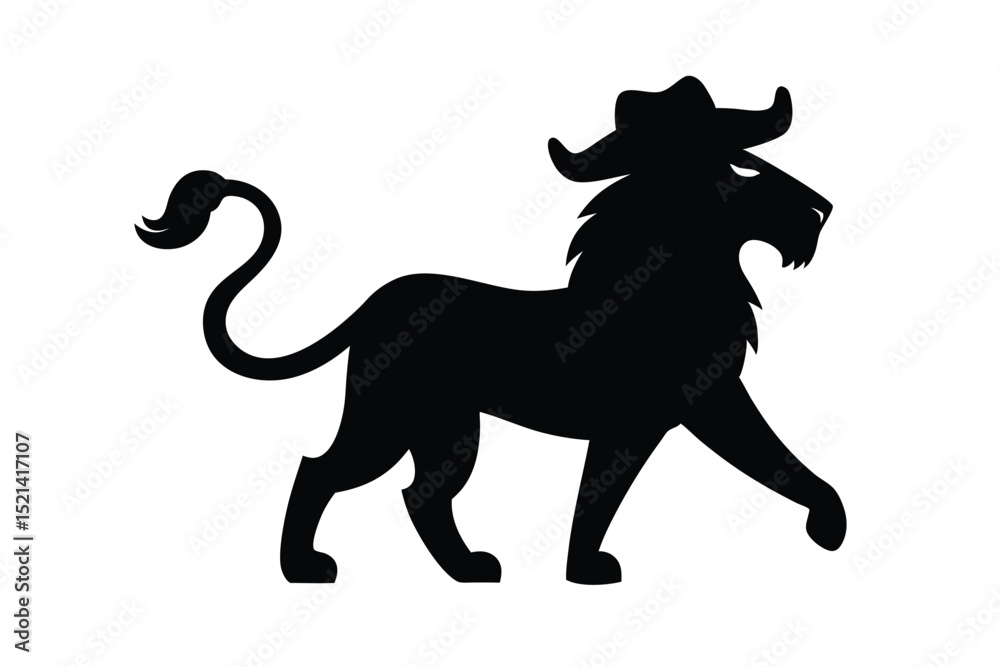 Fototapeta premium lion silhouette vector