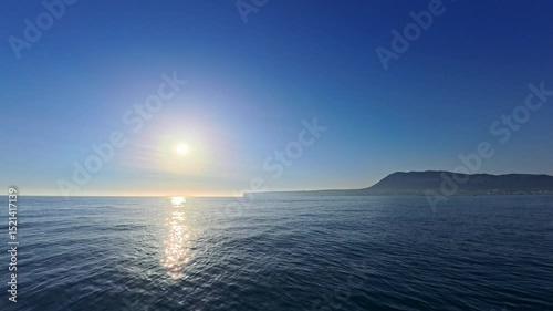 Sunrise in Mediterranean White coast Costa blanca sea