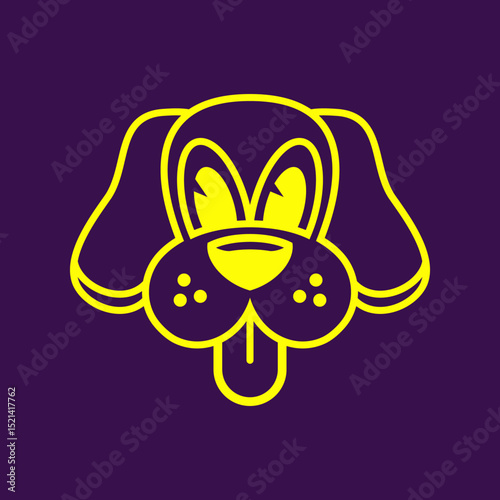 Dog face trendy artwork lovely abstract vector illustration colorful applied design