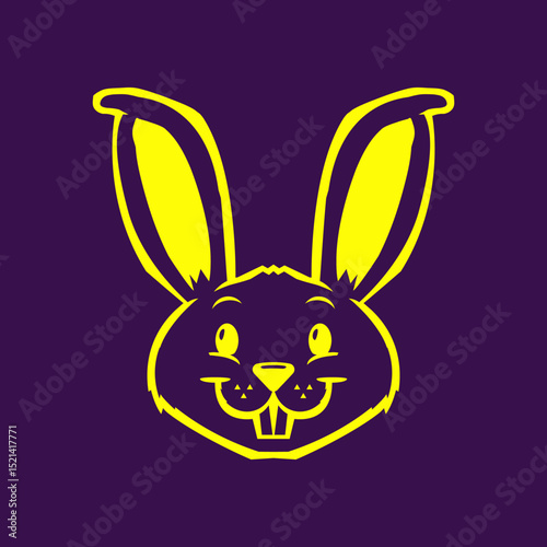 Bunny trendy artwork lovely abstract vector illustration colorful applied design