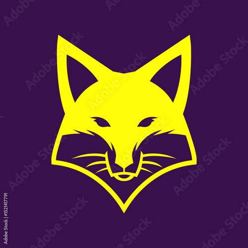 Fox face trendy artwork lovely abstract vector illustration colorful applied design