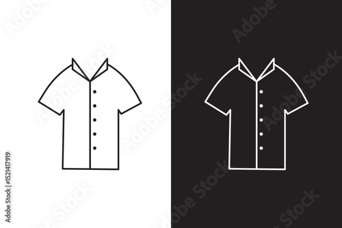 Short Sleeve polo shirt Technical drawing Fashion flat sketch front and back views vector illustration template